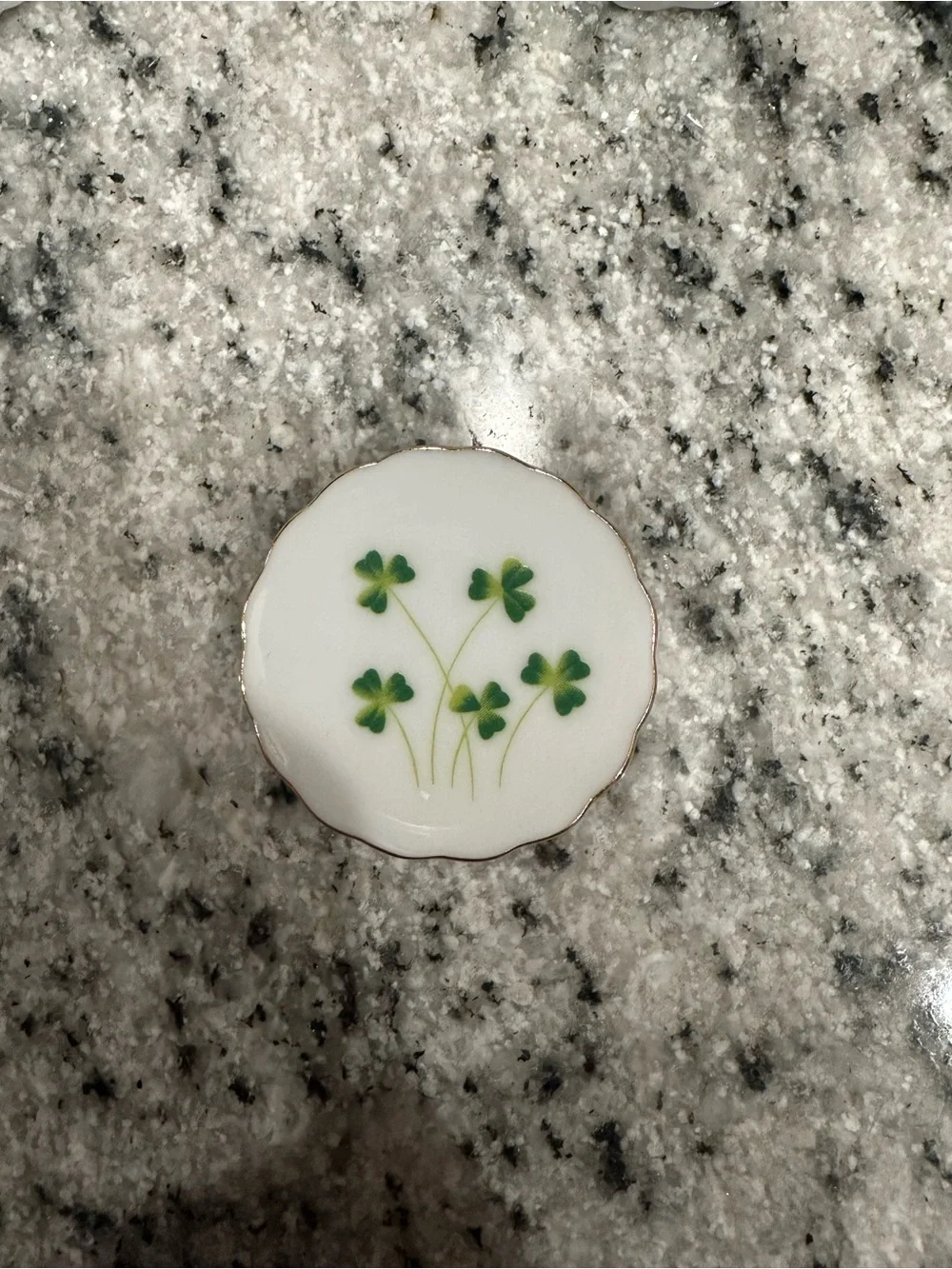 Lefton Shamrock Mini Tea Set with Gold Trim - White and Green